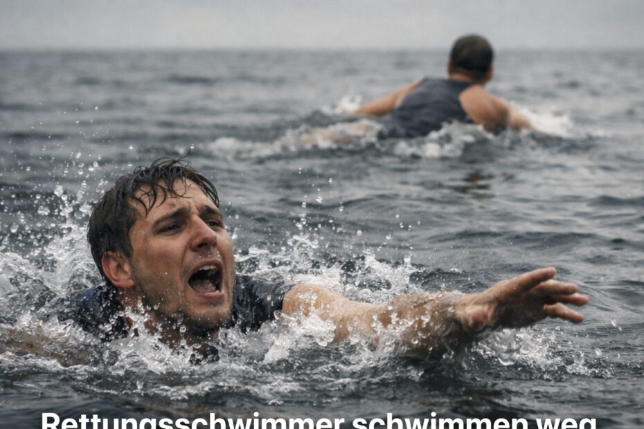 Zwei Personen im offenen Wasser – eine kämpft gegen die Strömung, eine schwimmt bewusst in die entgegengesetzte Richtung