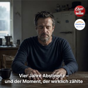 Mann am Tisch mit geschlossenen Augen – der innere Moment der Entscheidung zur Abstinenz