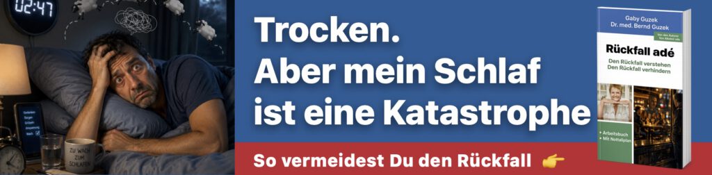 Schlafloser Mann. Teil einer Anzeigenserie zum Buch "Rückfall adé"