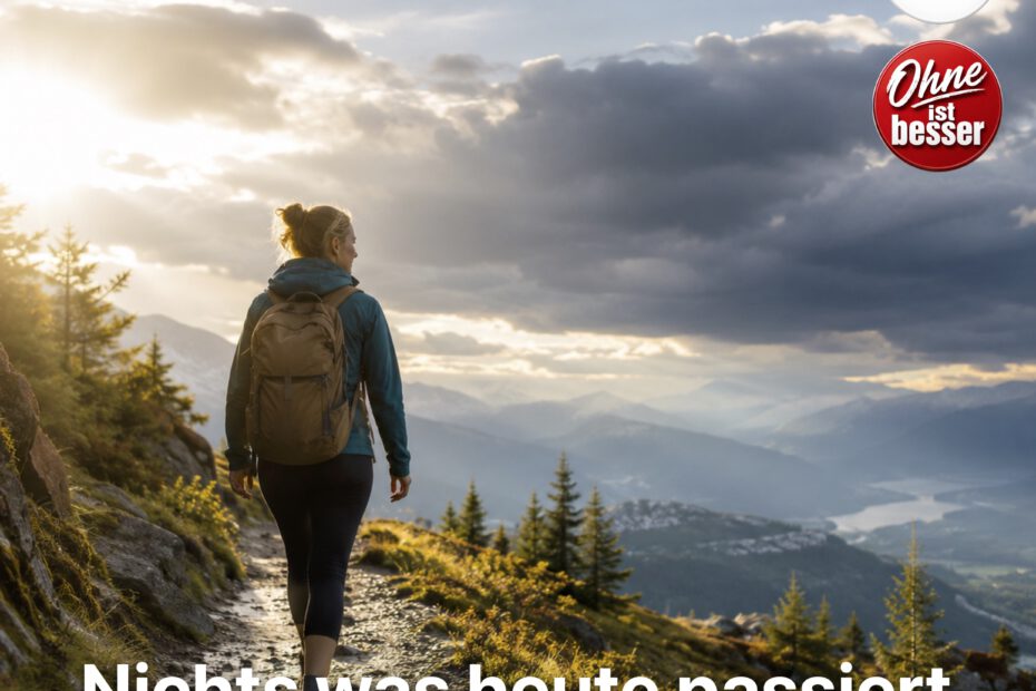 Frau auf Bergpfad